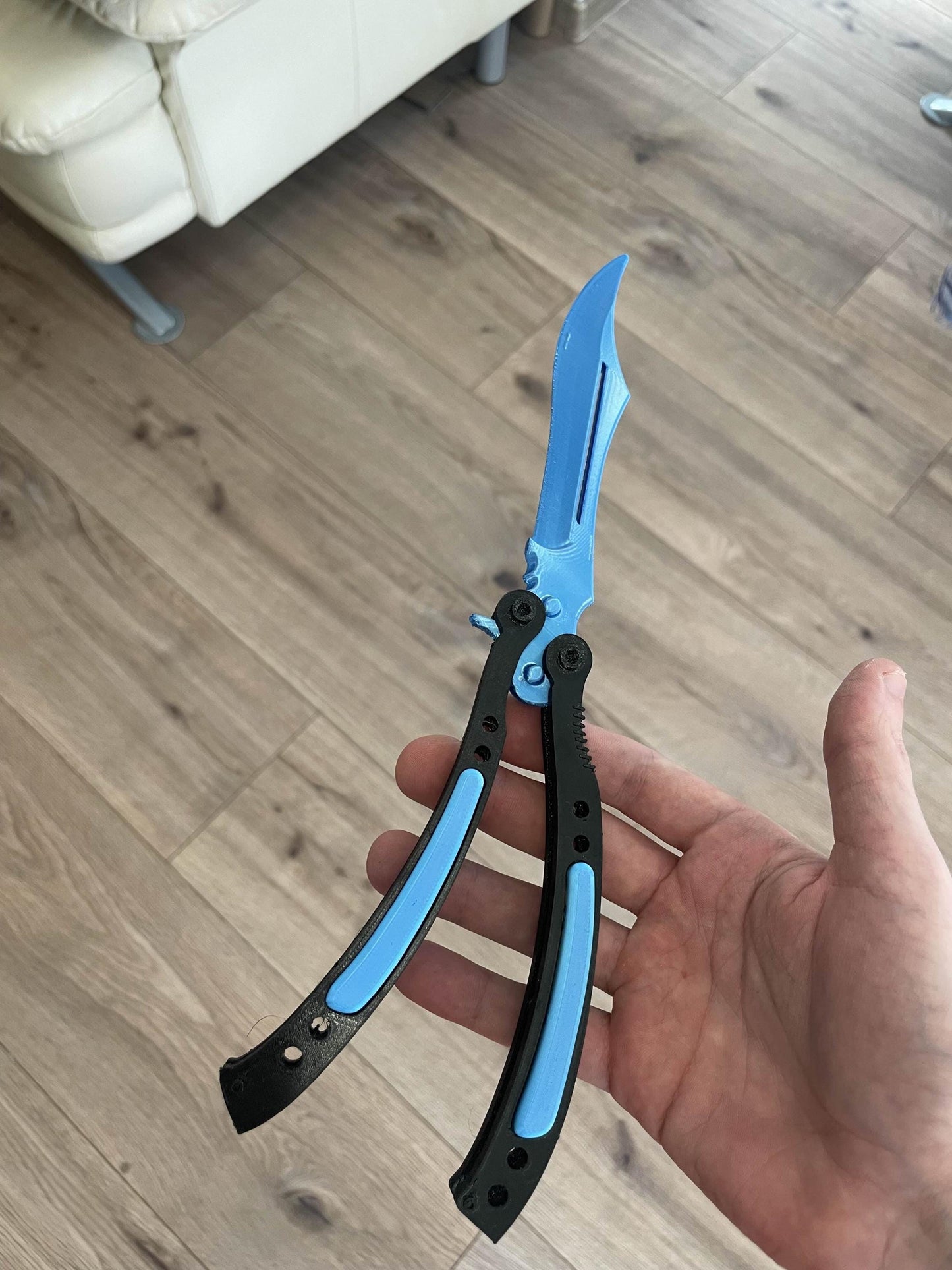 3D Printed Butterfly Knife Blue Gem: CS2 Replica Trainer