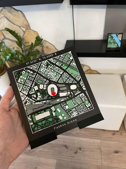 Personalized 3D City Map Art: Custom Coordinates, Engraved Gift