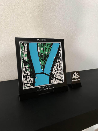 Custom 3D City Map Art: Personalized Coordinate Gift