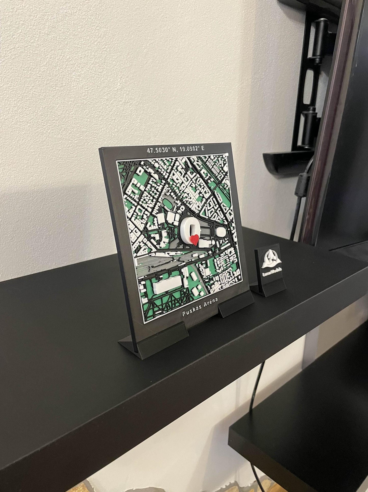 Personalized 3D City Map Art: Custom Coordinates, Engraved Gift