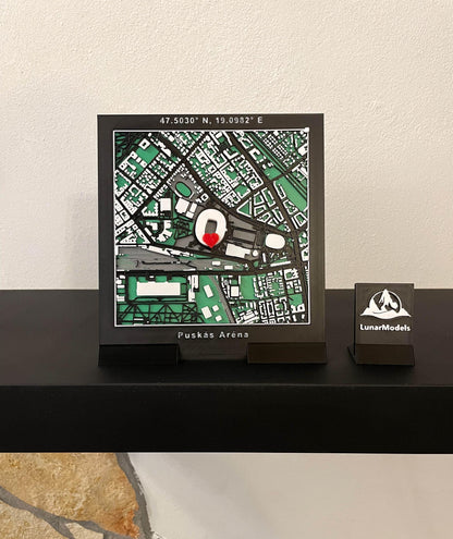 Personalized 3D City Map Art: Custom Coordinates, Engraved Gift