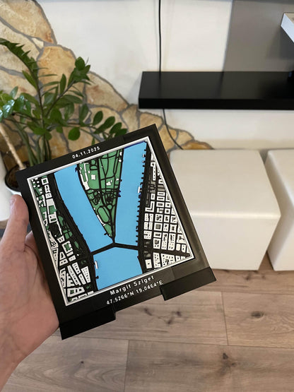 Custom 3D City Map Art: Personalized Coordinate Gift