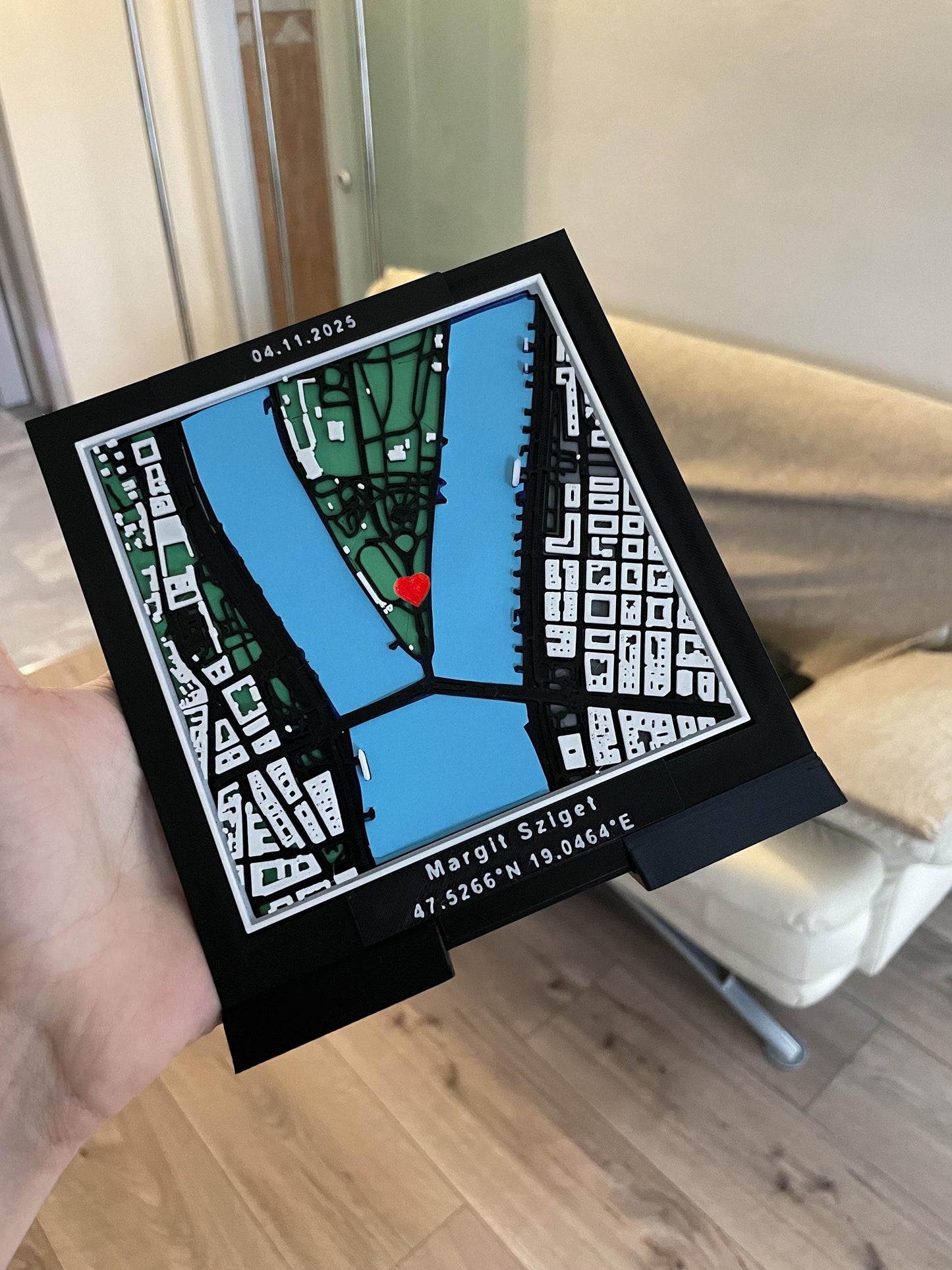 Custom 3D City Map Art: Personalized Coordinate Gift