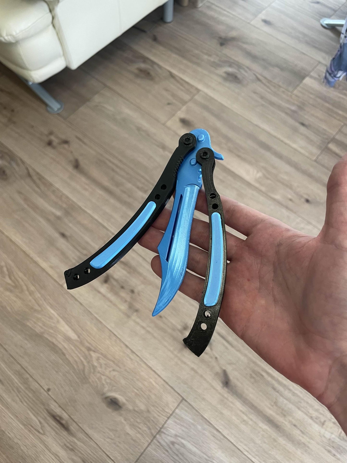 3D Printed Butterfly Knife Blue Gem: CS2 Replica Trainer