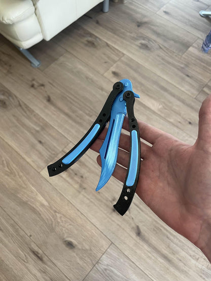 3D Printed Butterfly Knife Blue Gem: CS2 Replica Trainer