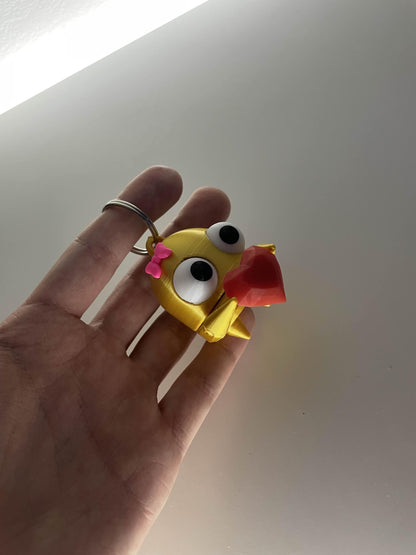 Magnetic Heart Keychain Set: Couple's Love Gift, Moveable Eyes